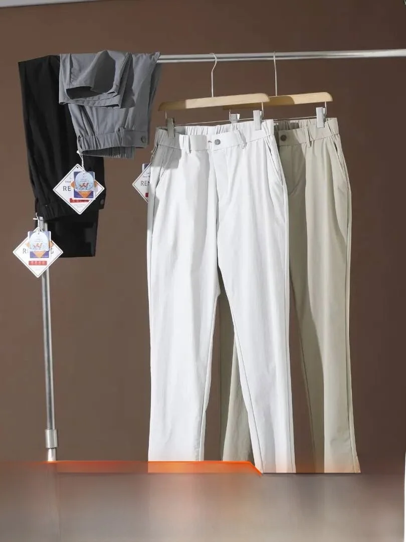 Golf Series Men's Slim Fit Casual Pants Lightweight Breathable Anti-Wrinkle Straight Leg Comfortable Nylon Polyester Blend