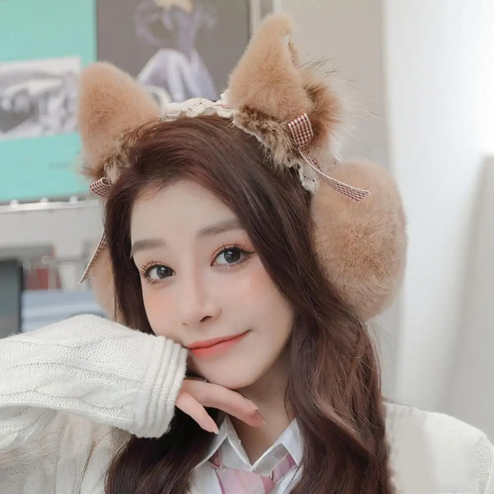 

Warm Ear Muffs Cartoon Cute Rabbit Ear Lovely Plush Earmuff Women Girls Children Headphone Earmuffs Warmer Earlap Autumn Winter