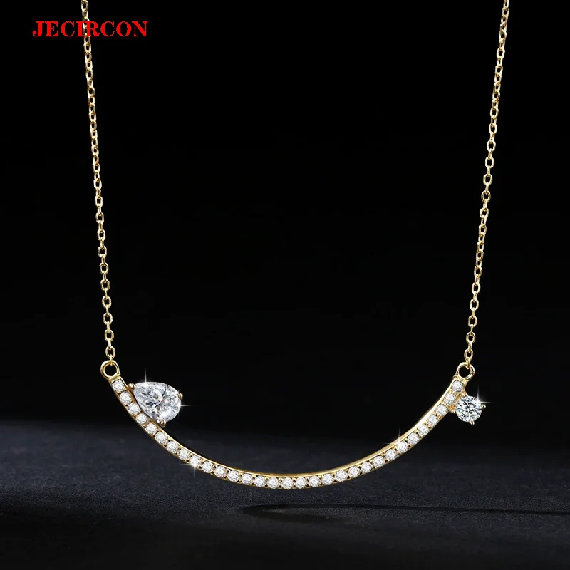 

JECIRCON S925 Серебряное ожерелье «Любовь» или женское, полный кулон из муассанита, изящная блестящая роскошная цепочка на ключицу, подарок на день рождения