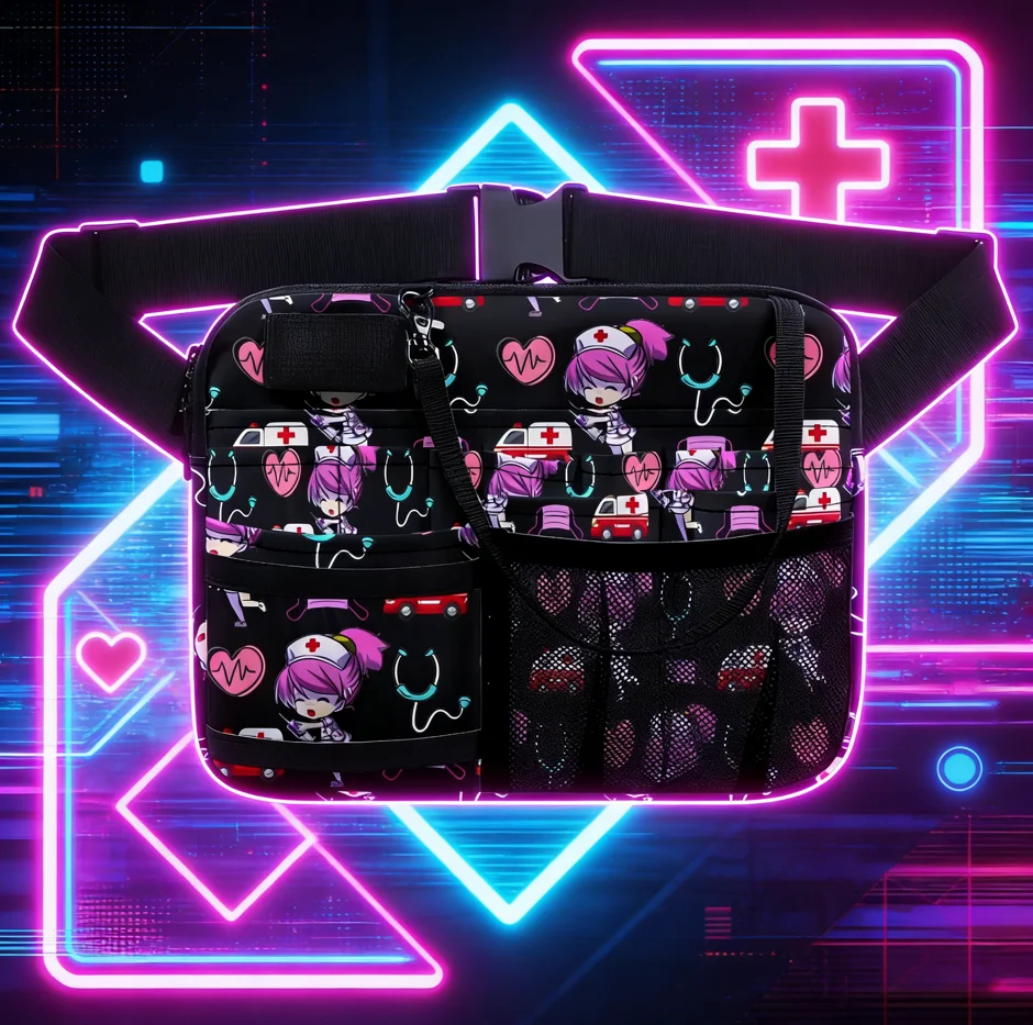 Holographic Rainbow Nurse Fanny Pack - usage example