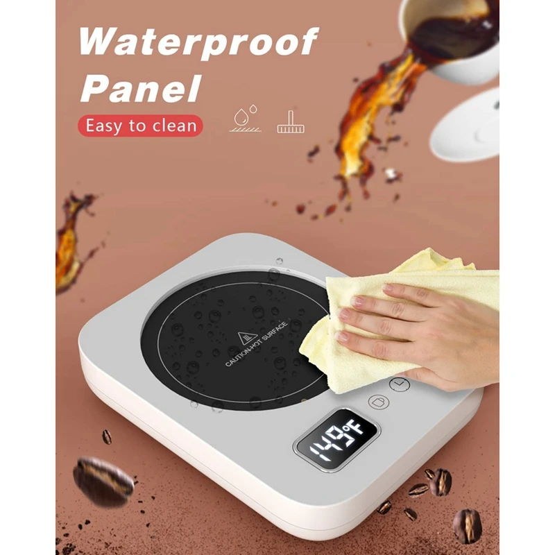 แก้วกาแฟอุ่นแก้วที่อุ่นกาแฟอุ่นแก้วสำหรับโต๊ะทำงานที่มีการตั้งค่า3-Temp/สวิตช์เซ็นเซอร์แรงโน้มถ่วง/ปิดอัตโนมัติ