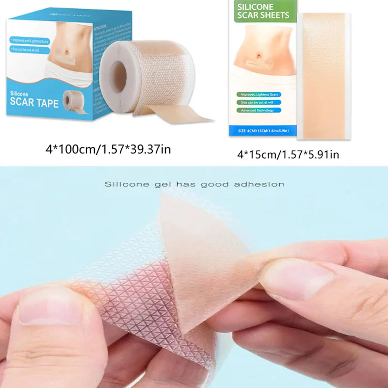 1 Roll Silicone Scar Tape Sheets ,Silicone Scar Sheets ,Self-Adhesive Scar Cover Tape Skin Care Waterproof And Breathable
