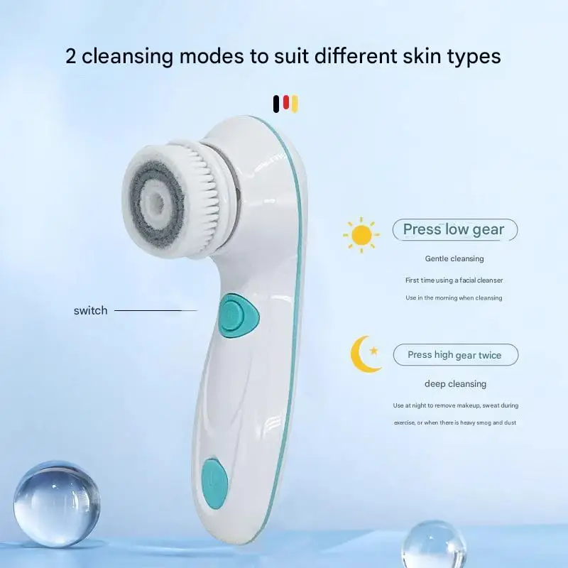 Mini waterproof portable massager, electric facial cleanser, rechargeable model, household multifunctional facial cleanser