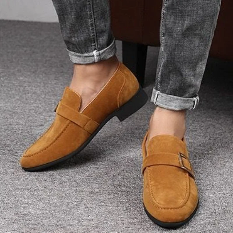 Casual Business Dress Shoes Man Pointed Toe Social Shoe for Men Suede Office Footwear High Quality Fashion 2024 Style New Party