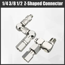 1/4 3/8 1/2 Brand New Z-Shaped Rotary Joint Paint Pump Accessories Stainless Steel 360 Degree Universal Rotary Joint