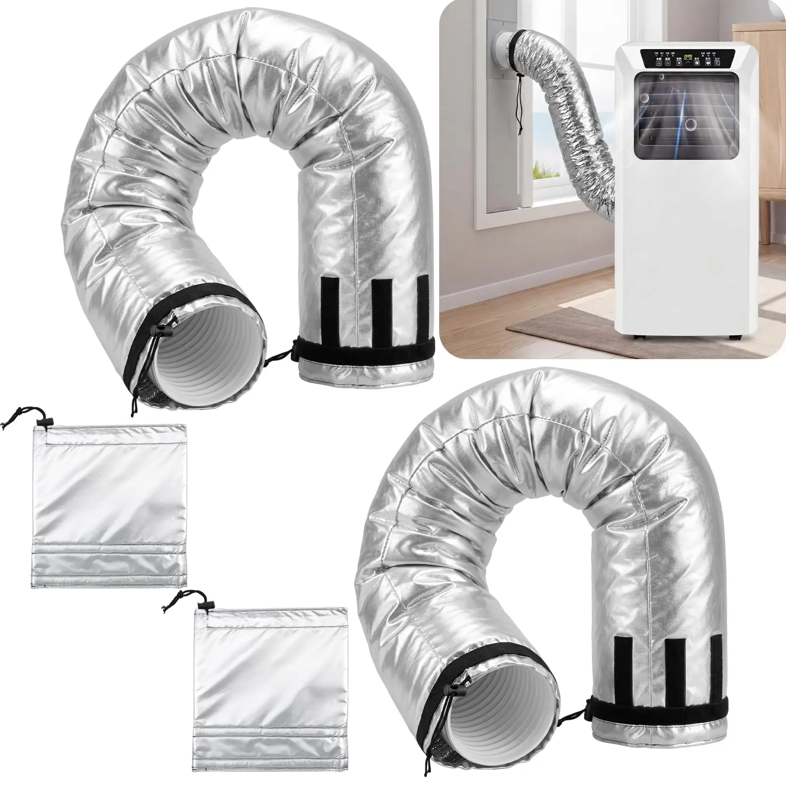 For Indoor Portable AC Unit Dustproof Heat Insulation AC Hose Cover Protective Air Conditioning Exhaust Pipe Sleeve
