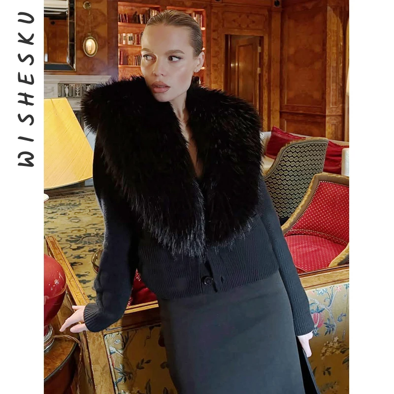 เสื้อโค้ทขนเฟอร์เทียมทรงวี คอปก แขนยาว ทรงเข้ารูป อุ่นสบาย แฟชั่นฤดูหนาว สไตล์ไฮสตรีท สำหรับผู้หญิง