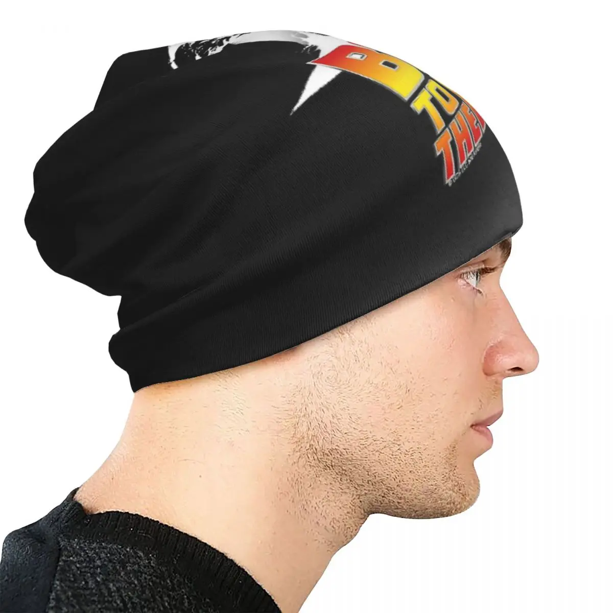 الرجعية العودة إلى المستقبل Skullies قبعة صغيرة دافئة الخريف الشتاء في الهواء الطلق قبعة محبوك بونيه قبعات للرجال النساء الكبار