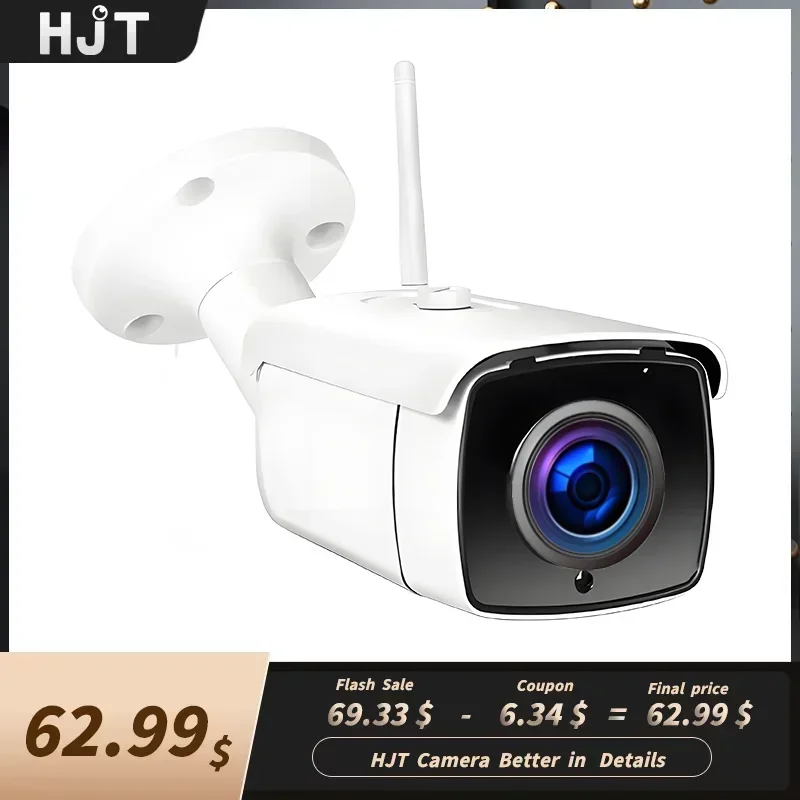 

Уличная IP-камера HJT 4K 8MP IMX415 с 5-кратным зумом, Wi-Fi, ИК ночным видением, обнаружением человека, записью на TF-карту и аудио, Camhi, для видеонаблюдения