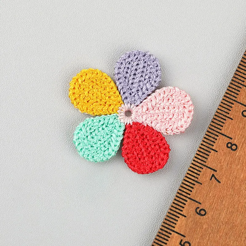 30 Stück handgenähte bunte floral bestickte Applikationen für DIY Haarspangen, Schuhblumen, Broschen, Kleidungszubehör-Patches – Detail 8