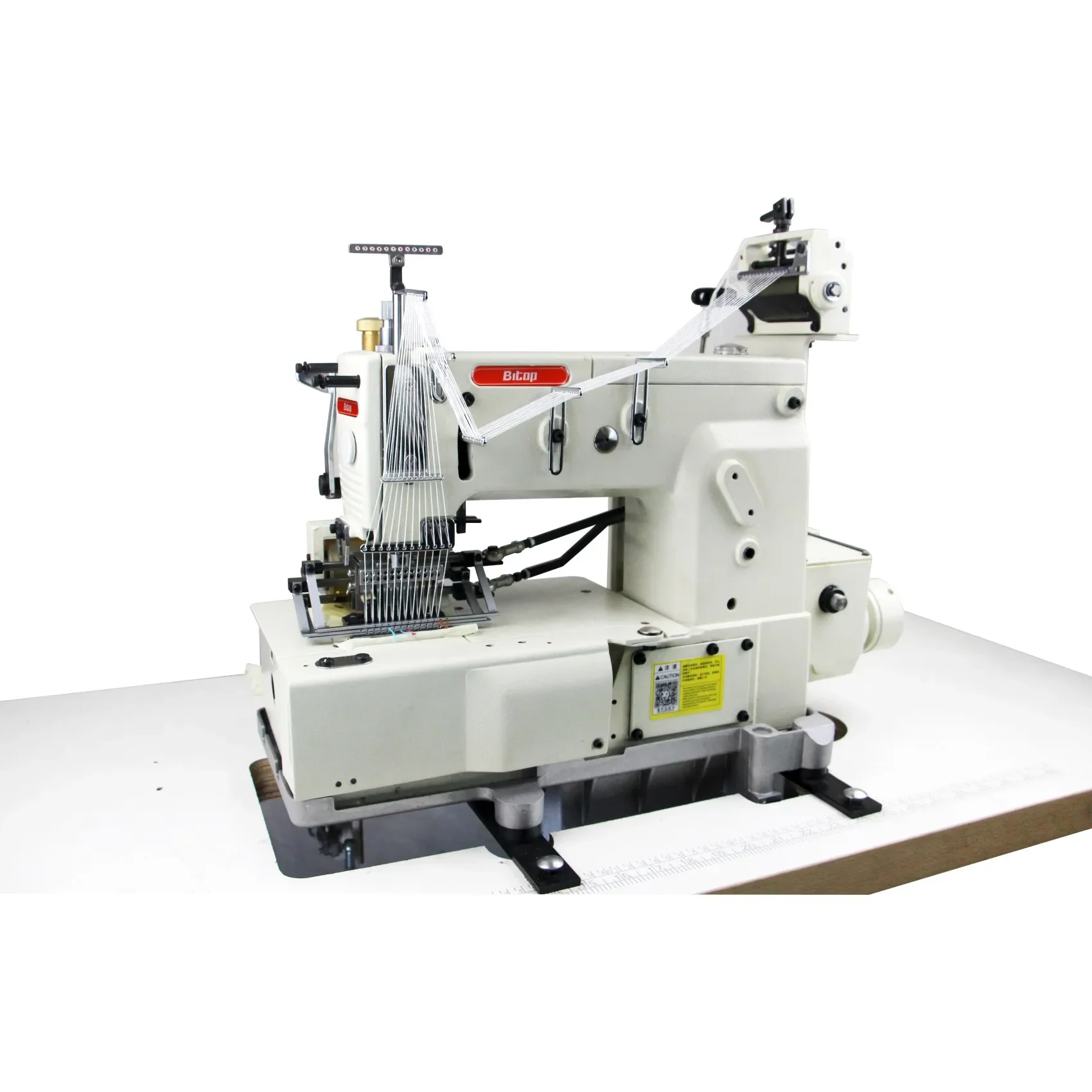 BT-1012PSSM-ET 12 needle flat bed industrial elastic shirring and smocking sewing machine dress