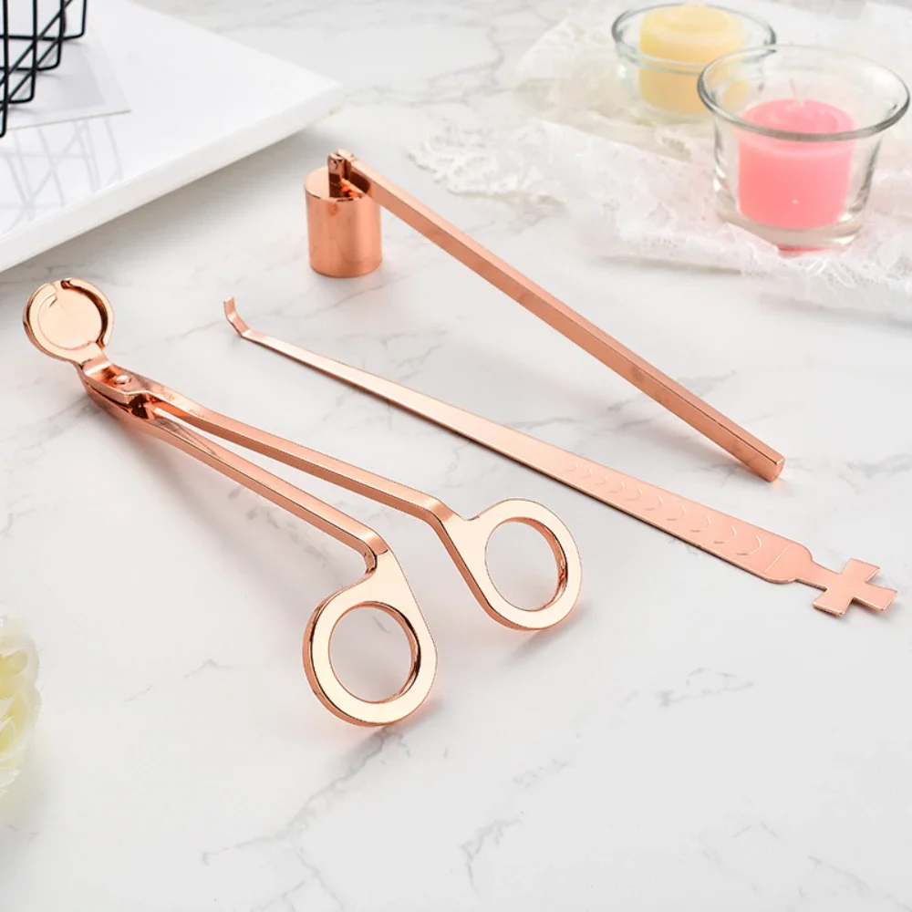 3 in 1 Metal Wick Trimmer Snuffer Differ Candle Accessory Rose Gold Black Candle Care Kit Tools Stainless Steel Home Supplies