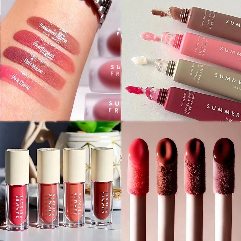 Summer Fridays Balsamo per labbra Specchio idratante Lucidalabbra Rosa Guava Vaniglia Zucchero rosa Torta al caffè Rossetto Olio trasparente Trucco