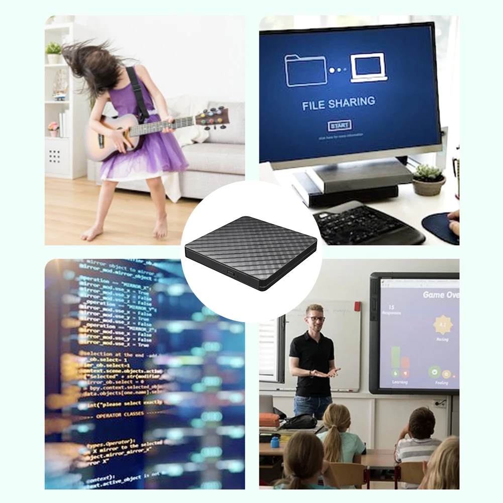 USB 3.0 External DVD RW Burner High Speed Transfer CD Writer Free Drive Optical Disk Drive Portable Optical Drive for  Tablet