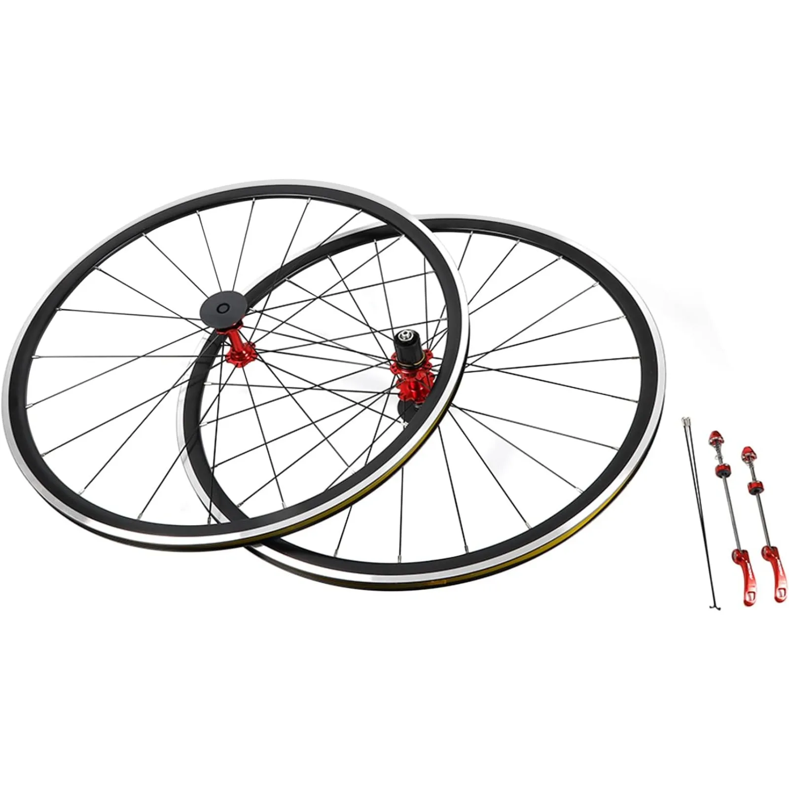 

700C Road Bicycle Wheel, Front & Rear Bike Wheelset Double Wall Aluminium Alloy Rims C/V Brake Clincher Compatible
