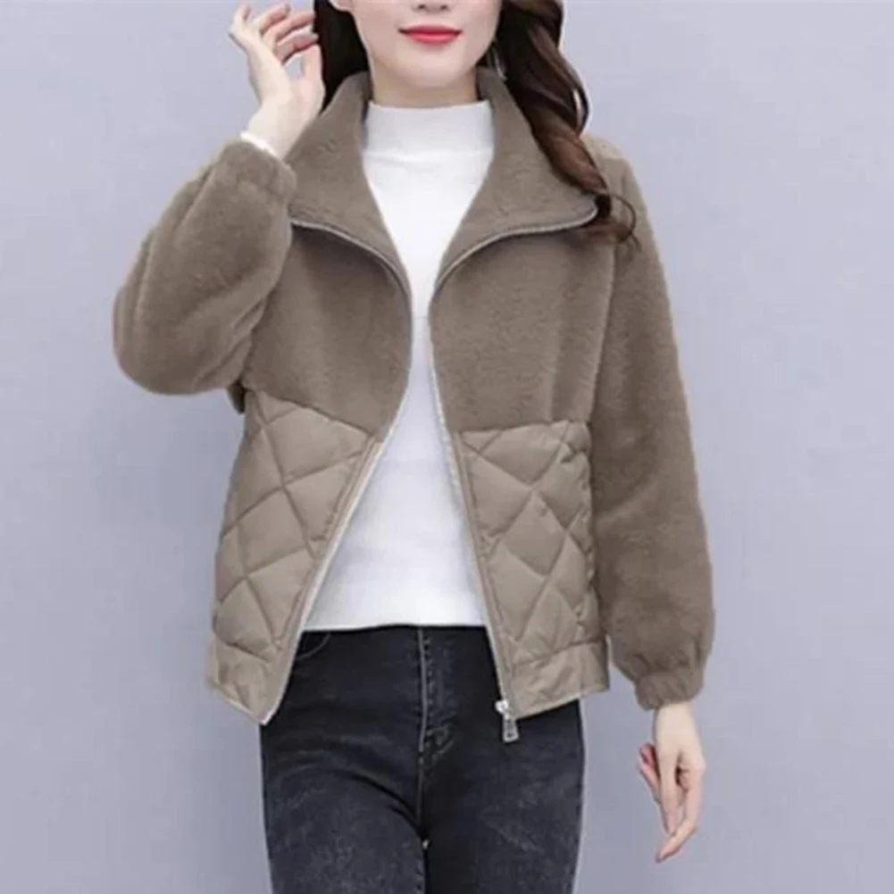 Spring Winter Thick Lamb Wool Jacket Loose Fitting Coat Casual Winter Outerwear For Women Lamb Wool Jacket Spring