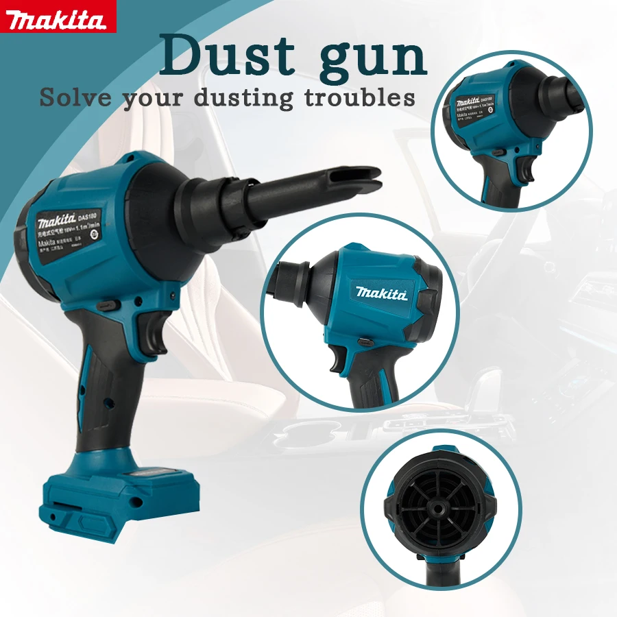 Makita DAS180 18V LXT® Rechargeable Air Duster, Brushless Cordless High Speed Blower/Inflator, Tool Only