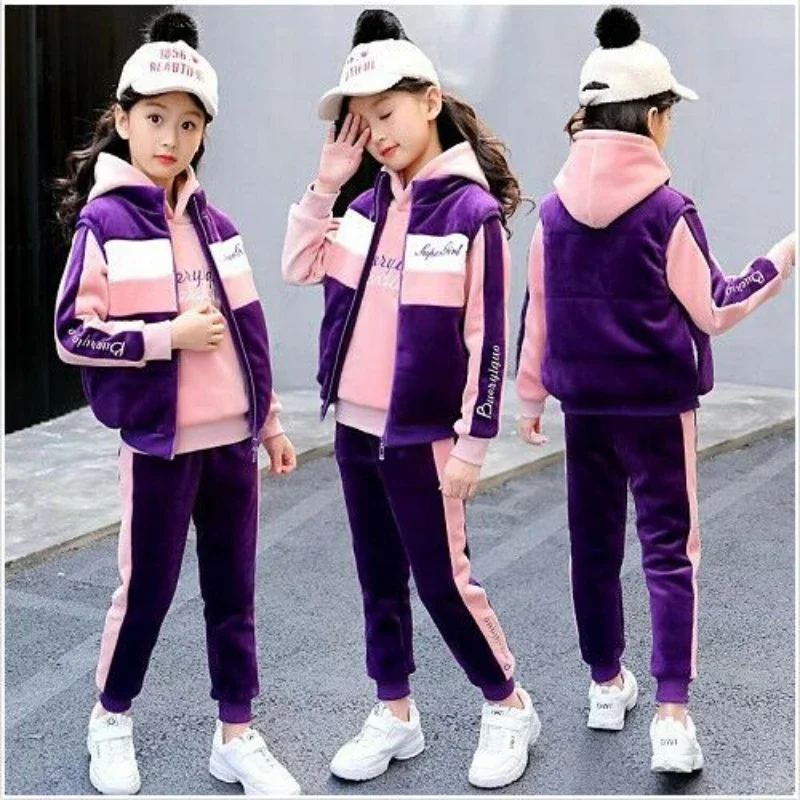 Girls Clothes Set Winter Jacket + Trousers Pants 3 PCS Children Clothing for Girl Teen Kids Girls Clothes 2 4 6 8 10 11 12 Years