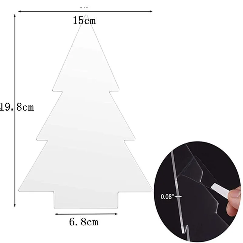 5/10/20/30PCS Christmas Tree Acrylic Clear LED Light Base Sign DIY Display Project Christmas Tree Painting Creative Supplies