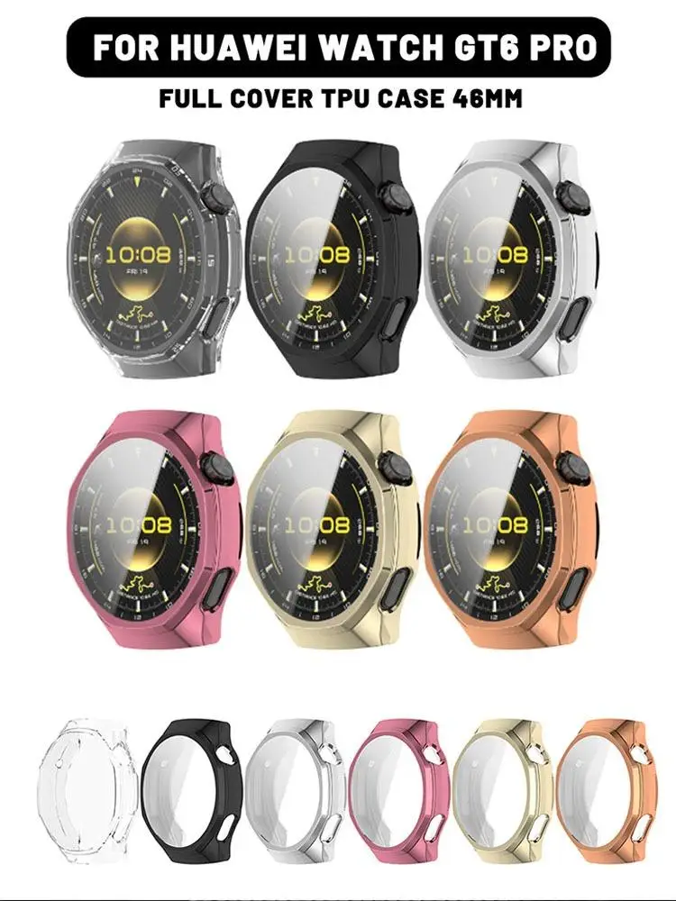 Pour Huawei GT6 Pro étui de protection ajustement parfait Anti-chute Ultra-mince coque transparente Film intégré boîtier de montre pour Huawei GT6