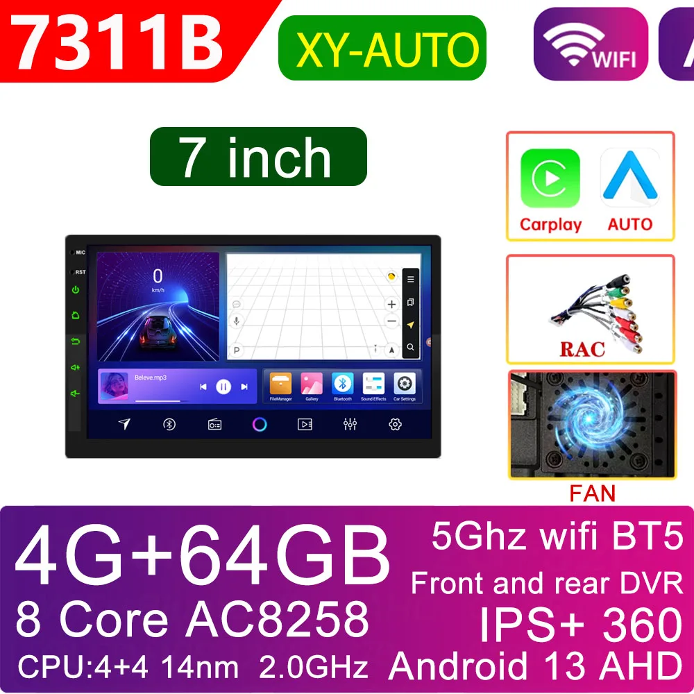 UIS7870 2 Din Android 13 7 9 10 Inch Car Multimedia Video Player