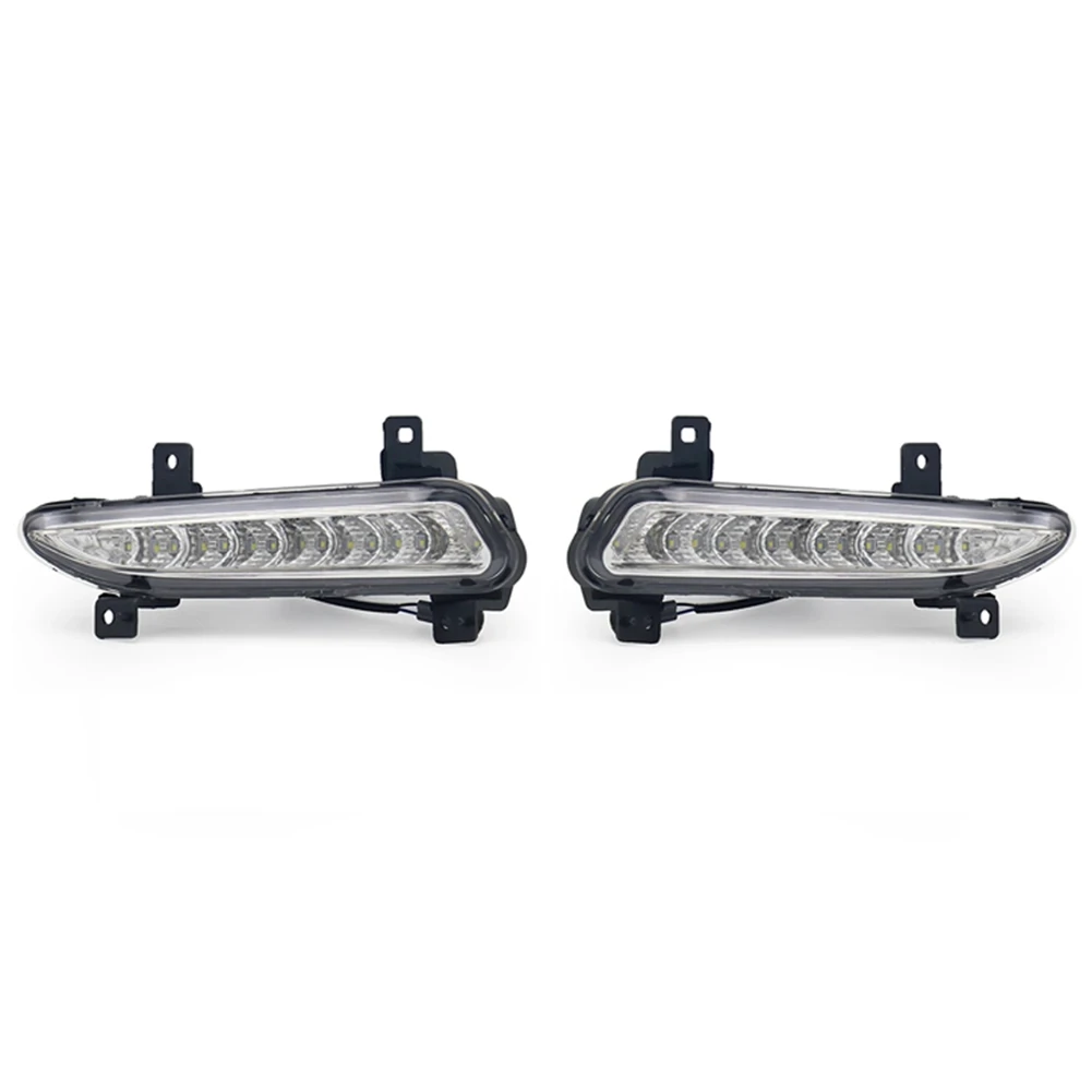 1Pair Car DRL LED Fog Light for Geely Emgrand EC718 EC7 2014-2016 Auto Driving Lamp Daytime Running Light Bumper Lamp