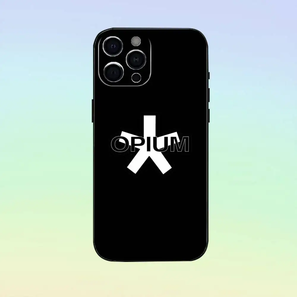 O-Opium Label Playboi Carti جراب هاتف سيليكون لينة آيفون 17 16 15 14 13 12 11 أسود لينة غطاء من السيليكون