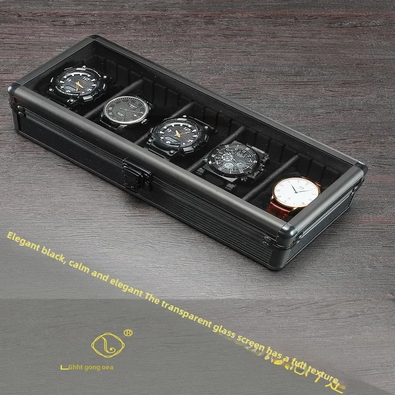 Patented Yahei Multi-Position Watch Box-Transparent Glass Jewelry Box with Watch Pillars Hot Selling Alloy Watch Storage