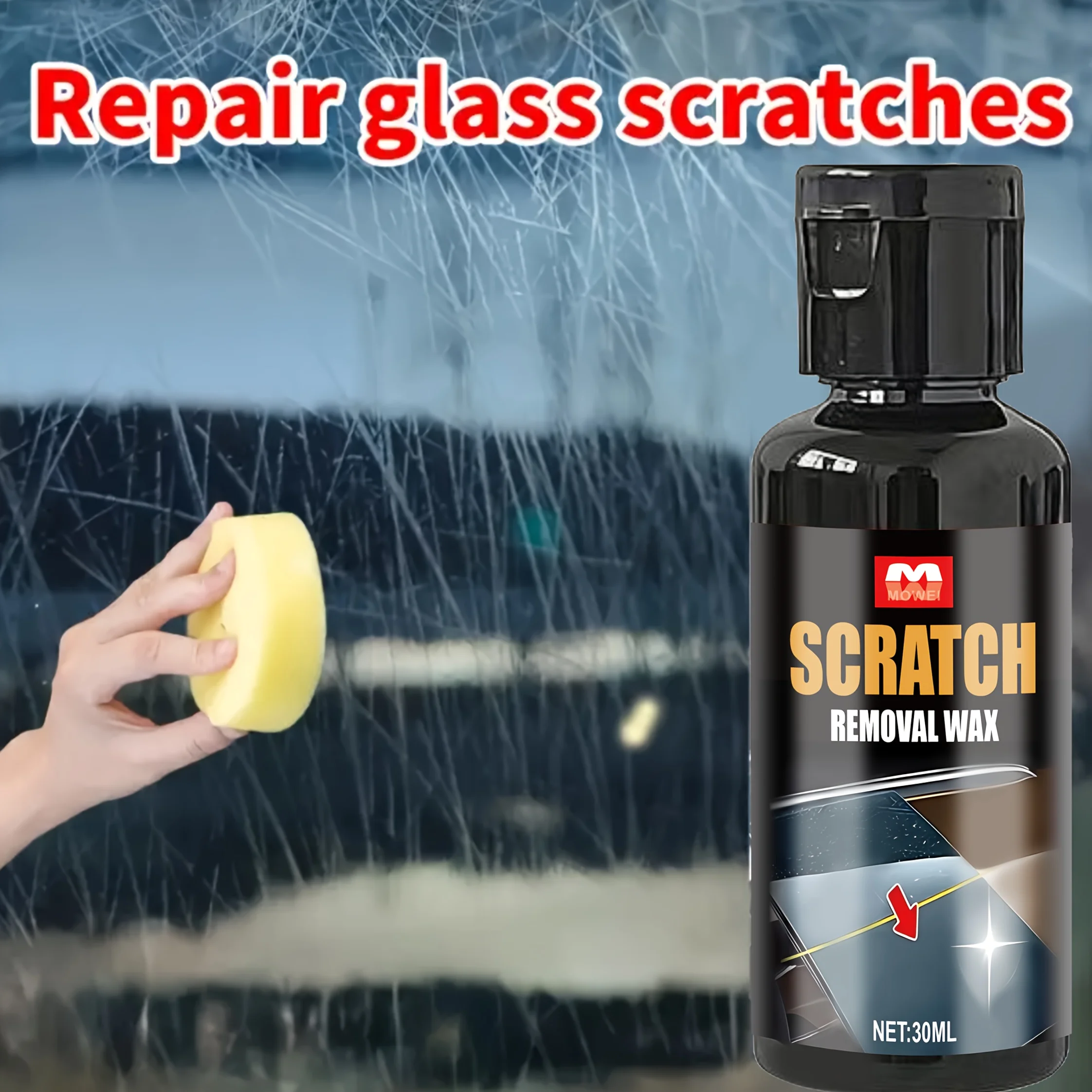 Glass Scratch Remover - Cabinet Door and Window Key Scratch Repair Cream, Car Windshield Polishing Paste, Scratch Restoration