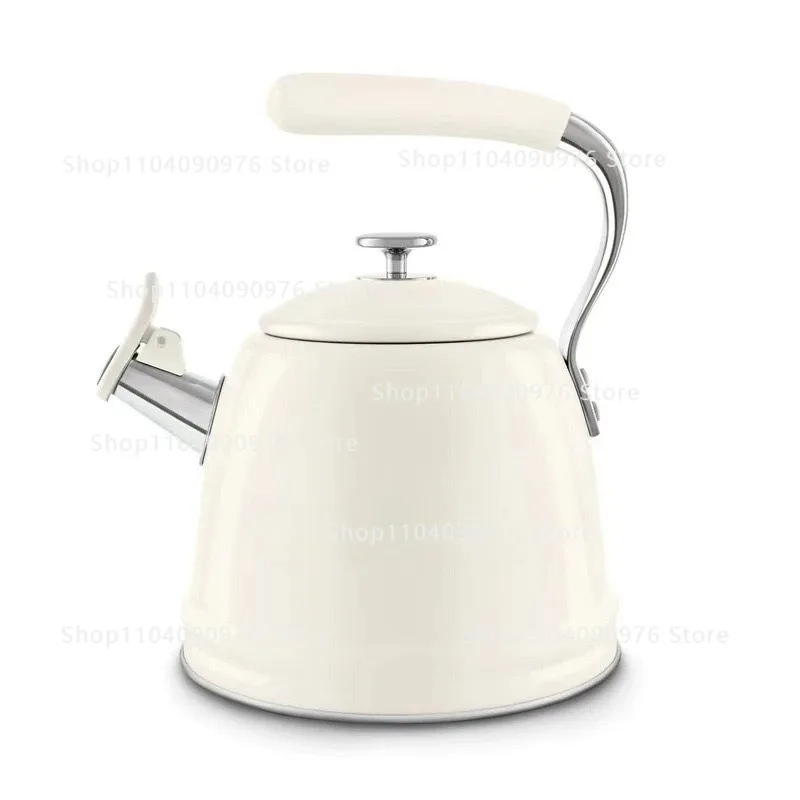 Retro Whistle Stainless Steel Kettle 2.3L Suitable for Induction Cooker Open Flame Home Water Boiler