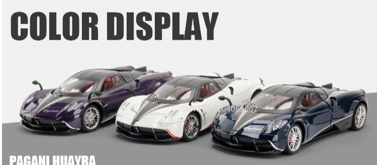 Große Größe 1:18 Pagani Huayra Spielzeugmodellauto Druckgusslegierung Sportwagen Sound Licht Zurückziehen Stoßdämpfungsmodelle Festival Geschenk – Detail 3