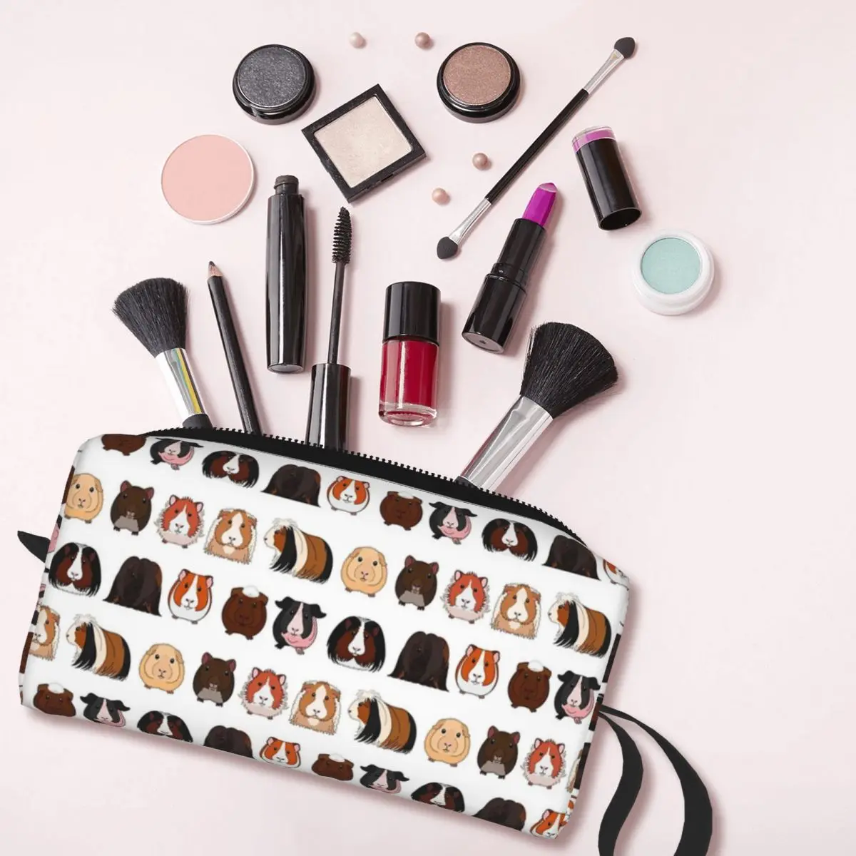 Guinea Pigs Types Makeup Bag Cosmetic Organizer Storage Dopp Kit Toiletry Cosmetic Bag for Women Beauty Travel Pencil Case