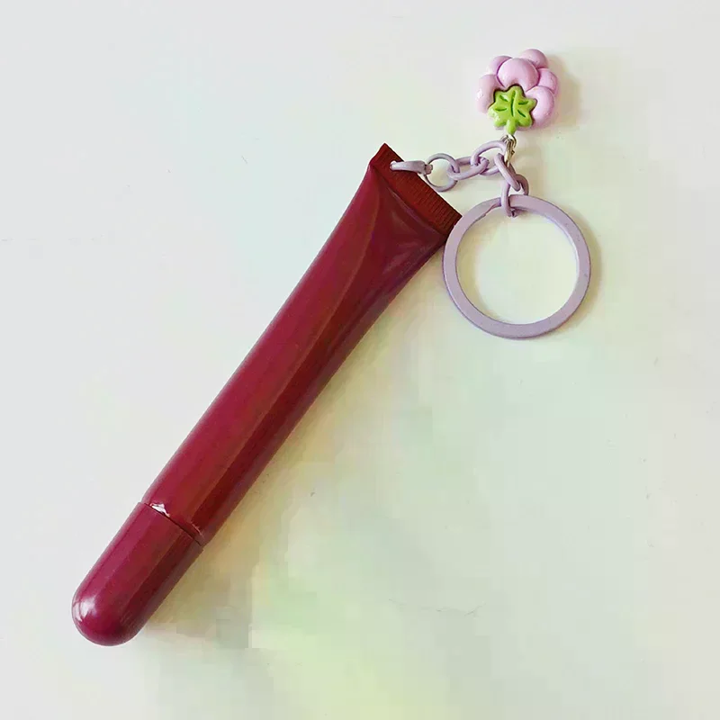 10/15ml Empty Lipstick Tube With Keychain Pendant Squeeze Sub-Bottling Refillable Liquid Container Bottle Lipgloss Sample Bottle
