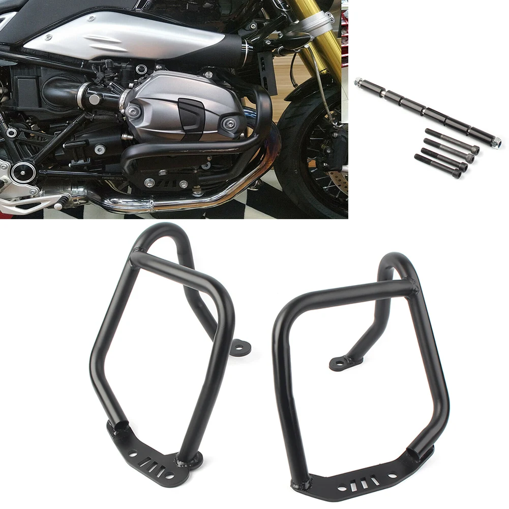 R NineT Motorcycle Front Bumper Highway Engine Crash Bar Frame Falling Protection Guards For BMW R1200 R9T R Nine T 2014- 2018