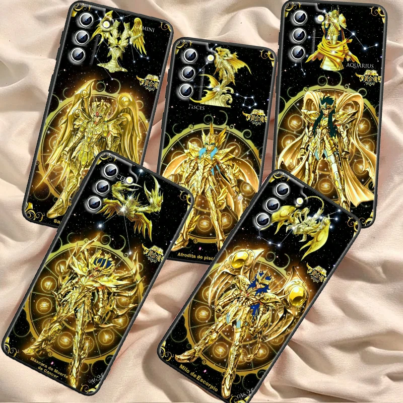 Saint Seiya 12 Constellations For Samsung Galaxy S24 S23 S22 S21 S20 FE S10 S10E Plus Ultra Pro Lite 5G Black Funda Phone Case