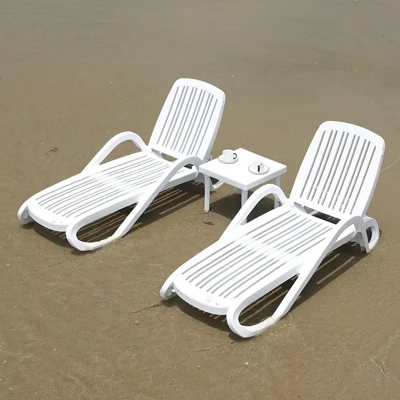 Outdoor Furniture Patio Lounge Beach Plastic Sun Lounger Swimming Pool Chair Folding Chaise Lounge Chairs