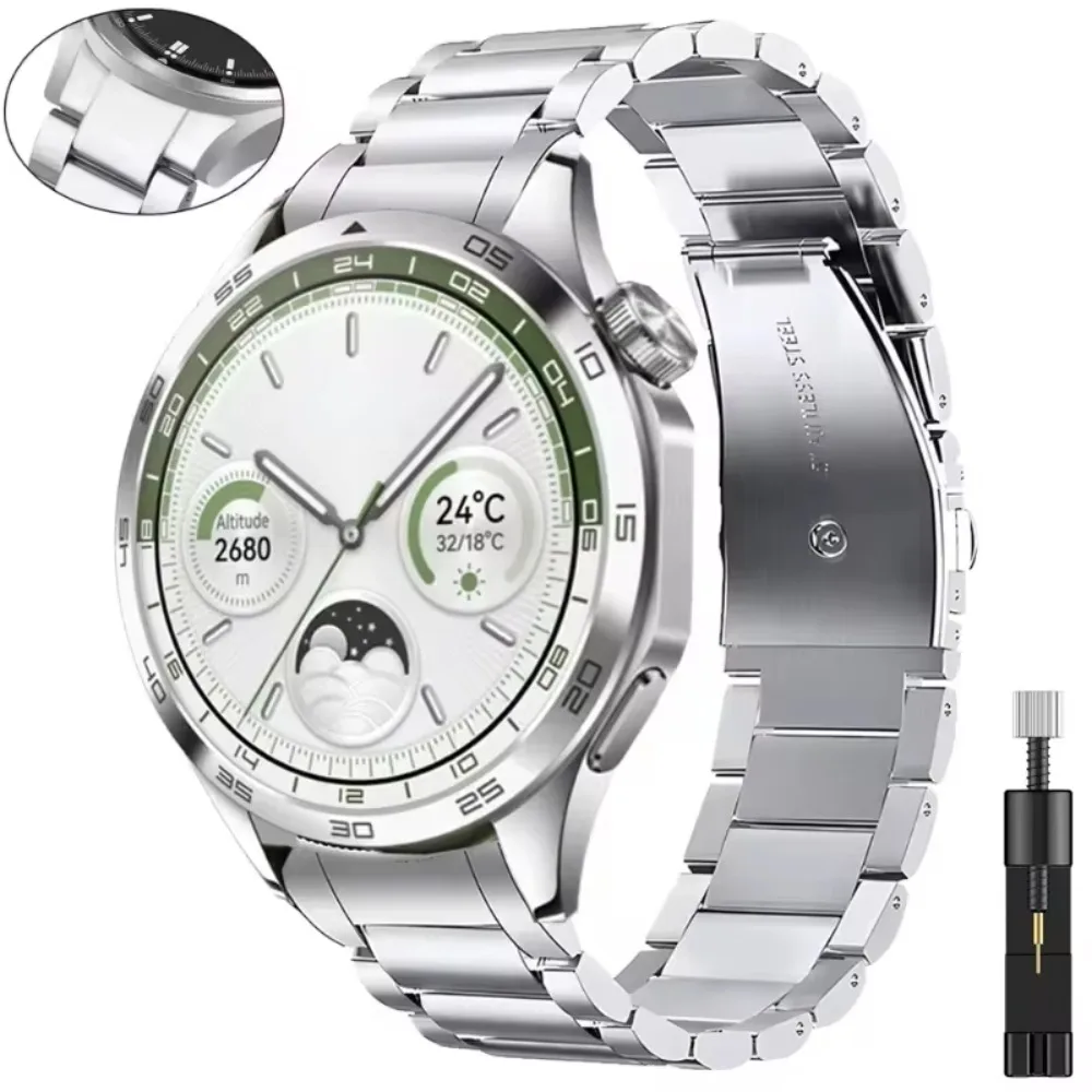 Officiële Originele Polsband voor Huawei Horloge GT 4/5 46mm Metaal roestvrij staal Vervangbare Horlogeband voor Huawei Horloge GT 5 46mm
