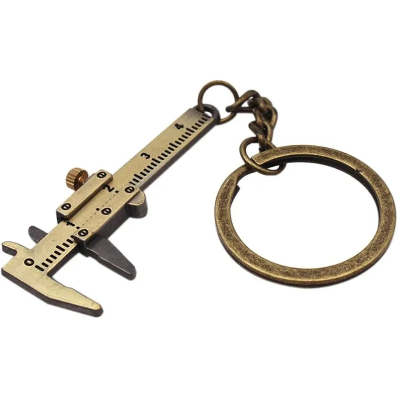 Mini Measuring Tool with Keyring Holders Tag Movable Vernier Caliper Keychain Tools Gadgets Keychain Gift Ideas for Men Women