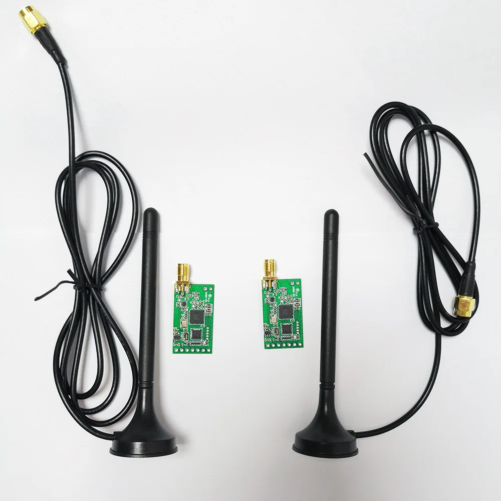 Um par de módulo receptor transmissor RF de tamanho pequeno, baixa potência, alta velocidade, LoRa, sem fio, 433 MHz
