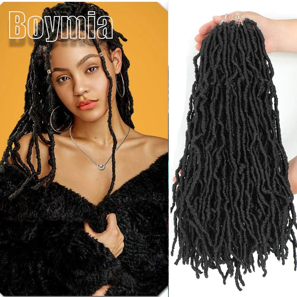 Deusa faux locs crochê cabelo macio encaracolado dreadlocks extensões de cabelo sintético trança cabelo ombre crochê locs atacado tranças