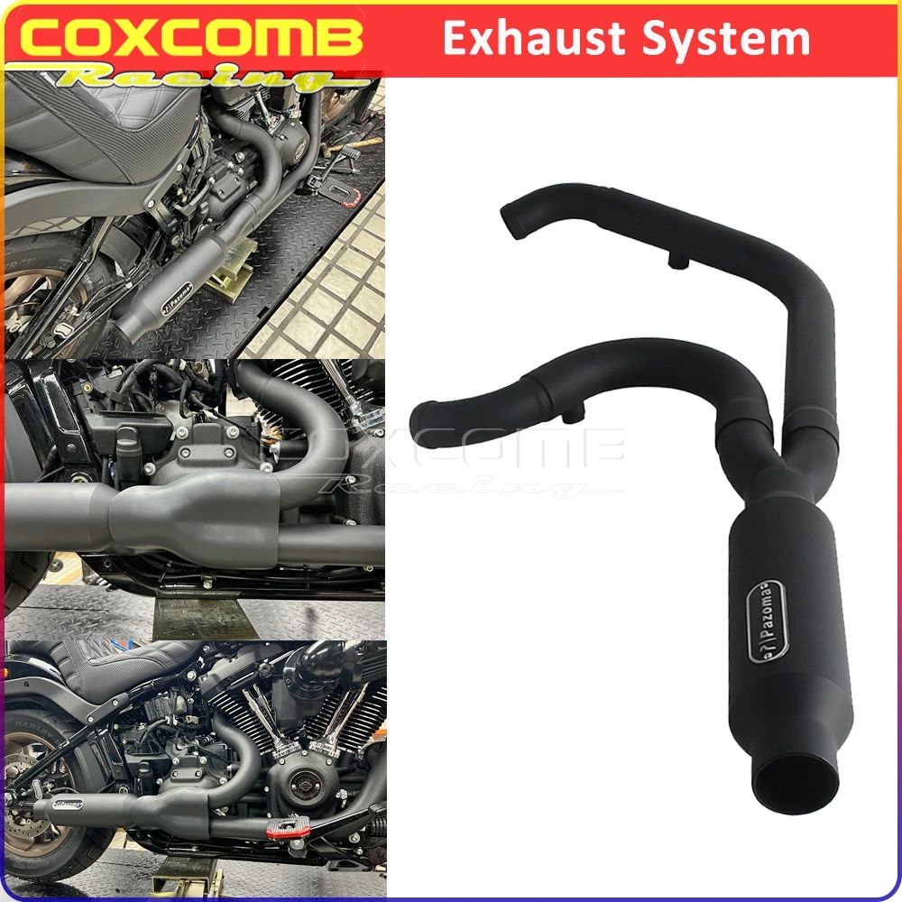 

Motorcycle Full System Exhaust Muffler Pipe For Harley Softail Loe Rider ST FXLRST EI Diablo FXRST 117 Fat Bob FXFB FXFBS PAZOMA