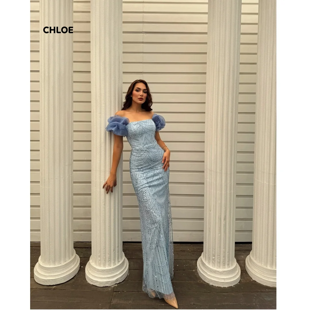 

Custom Made Ball Gown Dress Mermaid Evening Dress Woman Off-shoulder Elegant Party Dresses Luxury Short Sleeve Prom Clothes 2025