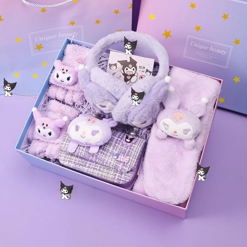 جديد سانريو كورومي وشاح قفازات جهاز تدفئة محمول كوب قارورة عازلة الشعر هوب الإبداعية عالية القيمة أنيمي الكرتون لطيف فتاة هدية عيد ميلاد مجموعة #6