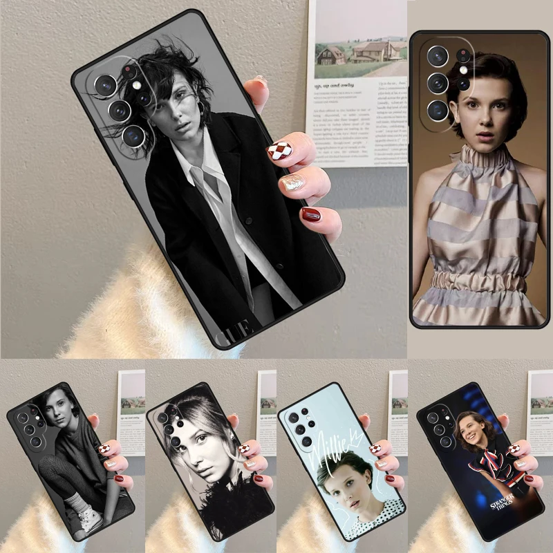 Cover For Samsung Galaxy S24 Ultra S21 S22 S8 S9 S10E Note 10 20 Plus FE S23 British actor Millie Bobby Brown Phone case Coque