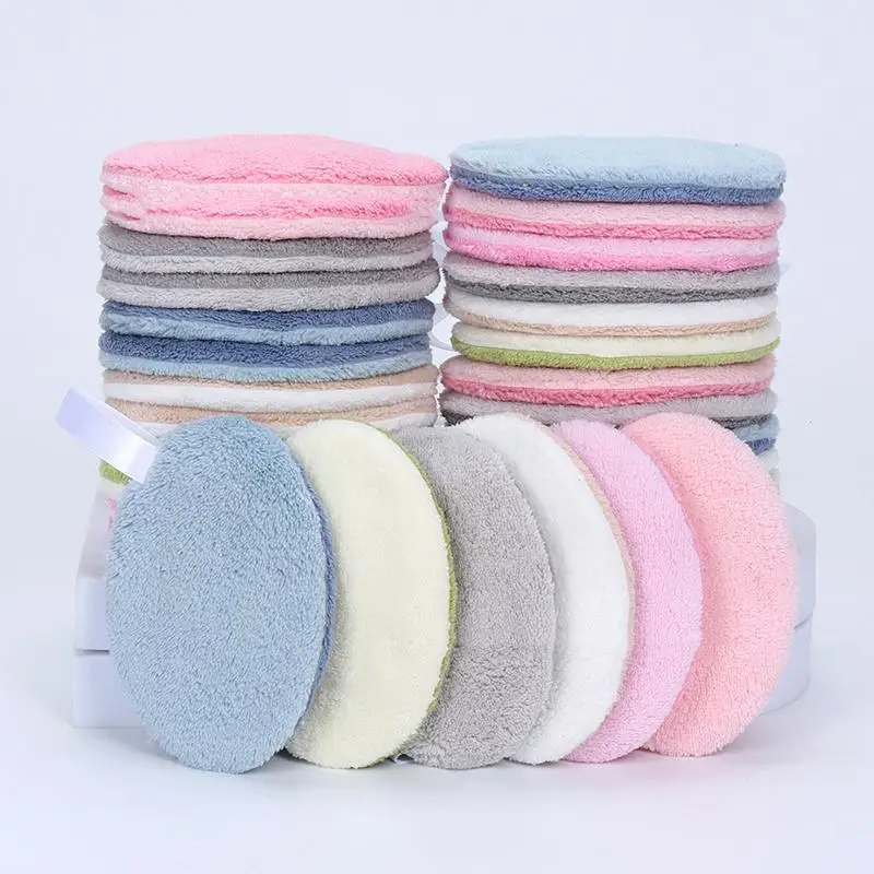 【B】1Pcs Machine Washable 8cm Round/Heart Absorbent Face Wash Pads Reusable Makeup Remover Tool Suitable For All Skin Types