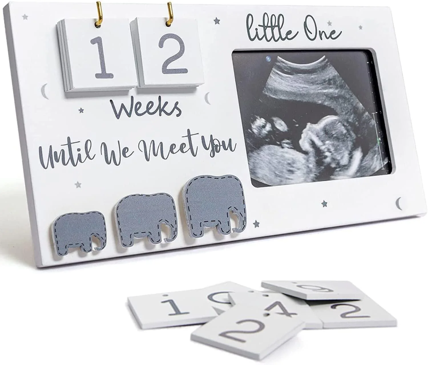 

New Born Baby Ultrasound Picture Frame Sonogram Picture Frame Souvenir Elephant Nursery Decor for Birth Information