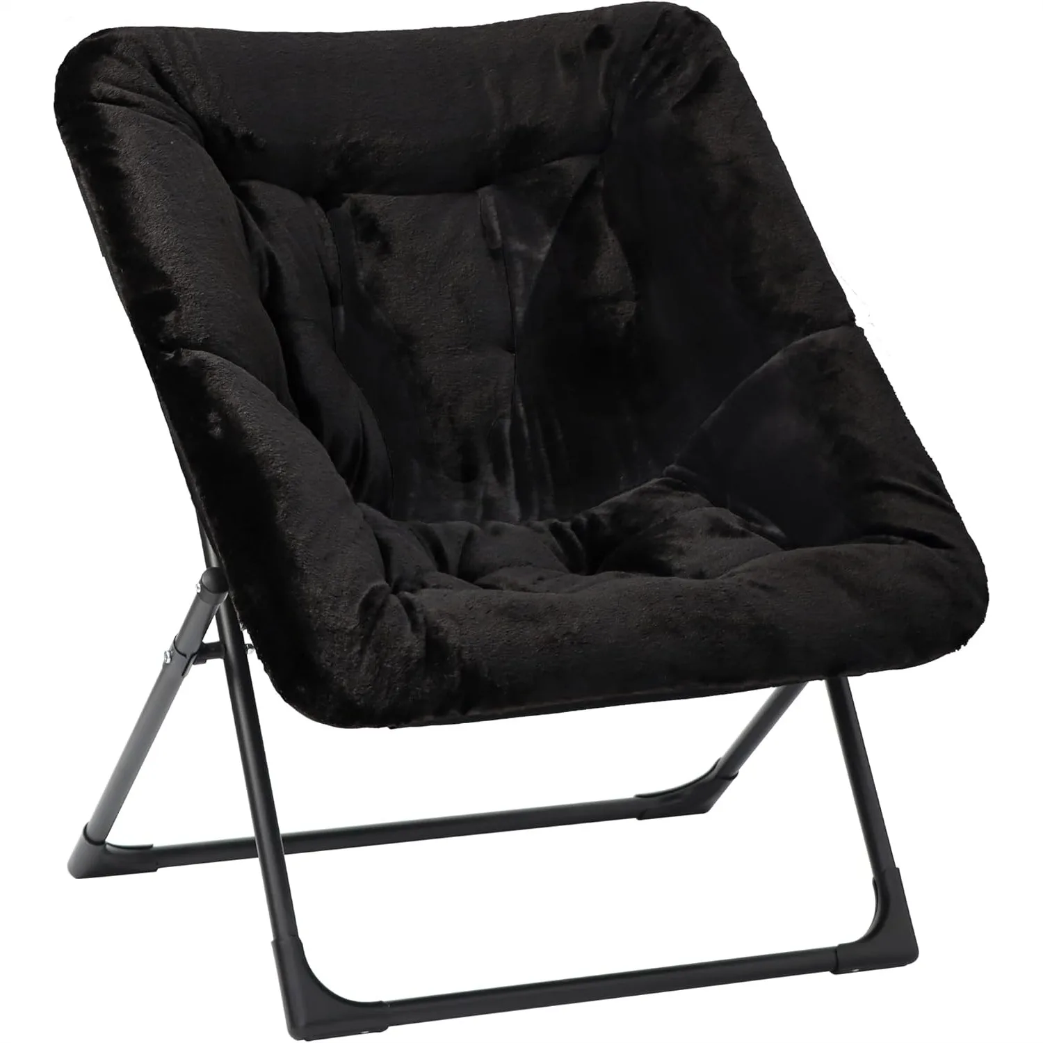 

Faux Fur Saucer Chair for Adults, Oversized Folding Accent Chair with Ergonomic Support, Soft Bedroom Reading Chair for Teens