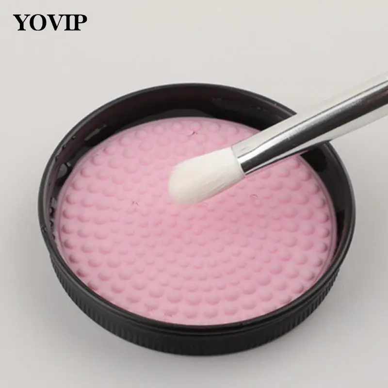 1pcs Silicone Makeup Brush Cleaner Soap Pad Make Up Washing Brush Cleaner Bowl Cleaner Tool Cleaner Soap Pad  With Storage Box