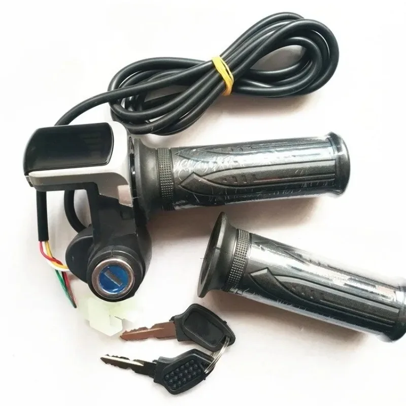 

For 36V Twist Throttle with LCD Display Handle Throttle Scooter E-Bike Parts IKJ for Universal Electric Bike Throttle