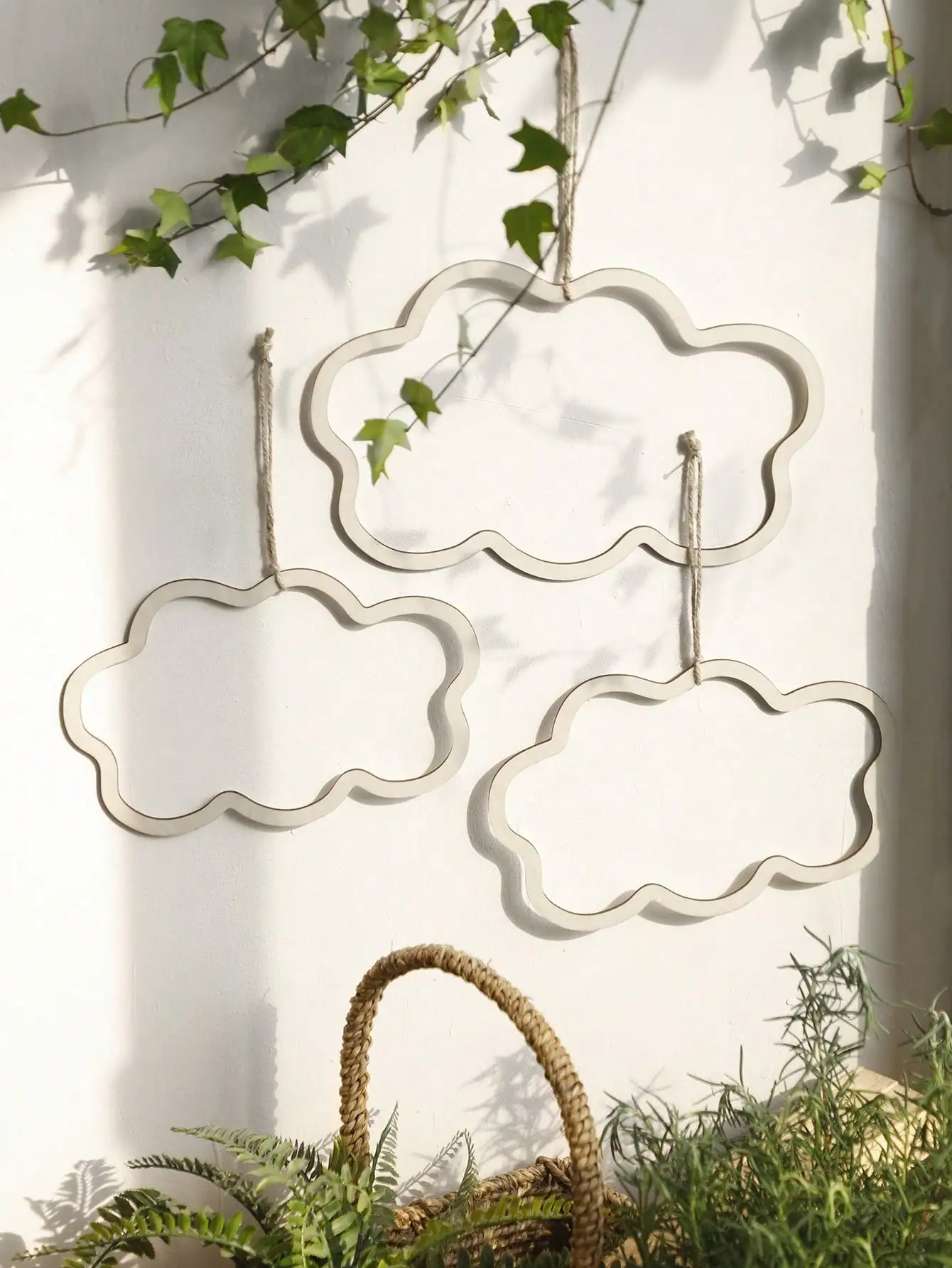3 pc Wolke hohl Holz Zeichen Ausschnitt Holz hängende Verzierung für Kranz Weihnachts baum Party Dekoration Wand dekoration Wohnkultur